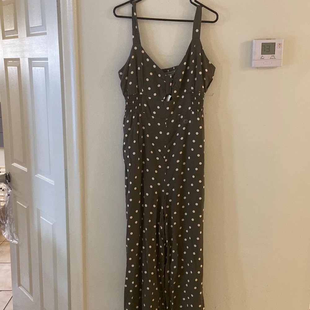 Green polka dot Aeropostale XL pantsuit NWT